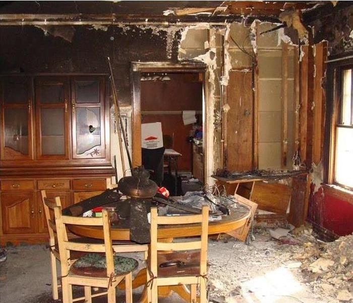 Fire Damaged Dining Room