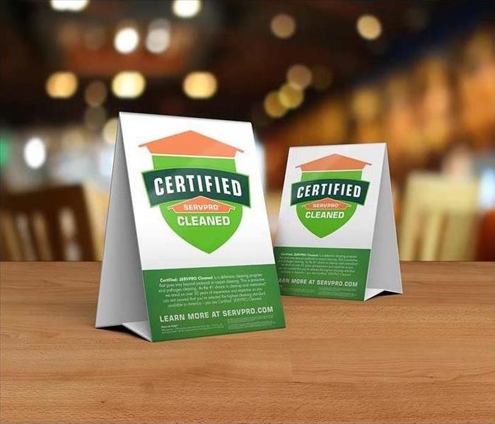 Certified: SERVPRO Cleaned Place Cards